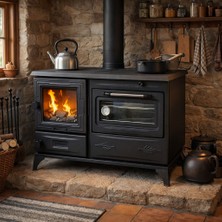 MF079 Dorello Kuzine Soba Siyah  – 40 cm Fırınlı, Aden Model