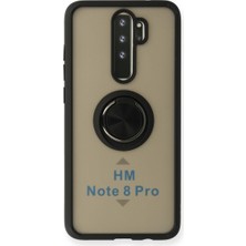 LTG Nova Redmi Note 8 Kılıf Montreal Yüzüklü Silikon Kapak - Siyah