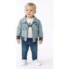 Erkek Çocuk Kot Pantolonlu Montlu Takım – 3'lü Kombin- 3606
