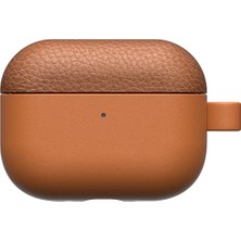 Airpods Pro 3 Uyumlu Amazingthing Glamour Classique Serisi Deri Tasarımlı Kapak Kahverengi