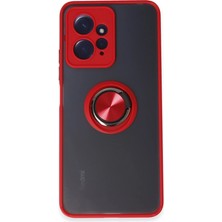LTG Nova Redmi Note 12 4g Kılıf Montreal Yüzüklü Silikon Kapak - Kırmızı