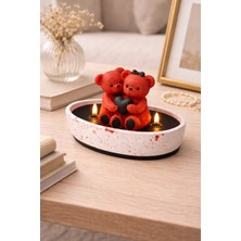 Sevgili Ayıcık Mum Dekor Seti – Vanilya Kokulu Ayıcık Mumlu Polyester Tabak