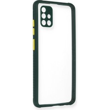LTG Nova Galaxy A71 Kılıf Miami Şeffaf Silikon - Koyu Yeşil