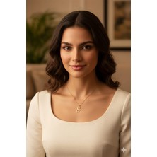 Papatya Silver 925 Ayar Kesim Harf Kolye.rose.gold.rodaj