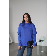 Özge Özgenç Parça Kollu Basic Sweat