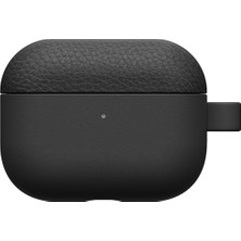 Airpods Pro 3 Uyumlu Amazingthing Glamour Classique Serisi Deri Tasarımlı Kapak Siyah