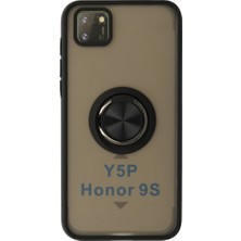 LTG Nova Y5P Kılıf Montreal Yüzüklü Silikon Kapak - Siyah