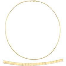 İryum Balıksırtı 14 Ayar Altın Kolye Gerdanlık-Orta