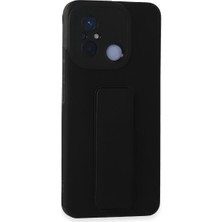 LTG Nova Redmi 12C Kılıf Mega Standlı Silikon - Siyah