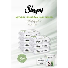 7 Al 6 Öde 60'lı Sleepy Natural Yenidoğan Islak Havlu ve Bebe Pamuğu
