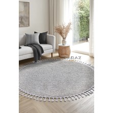 Saraz Halı S256 Gri Yuvarlak Bukle Halı – Buklem Koleksiyonu Salon Halısı, Mutfak Halısı, Antre Hol Halısı