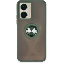 LTG Nova Y16 Kılıf Montreal Yüzüklü Silikon Kapak - Yeşil