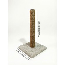 Feyza Design 50 cm Kedi Tırmalama Tahtası, Sisal Halat ve Kaymaz Bej Taban