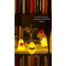 Novatech İnovasyon Hayalet Figür Seti  Kalpli, Kitap Okuyan ve Balonlu Modeller  Pilli Mum ile Kullanım Ev Dekorasyonu Hediye Alternatifi