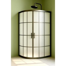 Durul Duşakabin Oval Siyah Çizgi Buzlu 5 mm Yükseklik 190 cm