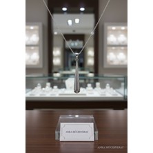 Anka Mücevherat 925 Ayar Gümüş Büyük Boy Gözyaşı Kadın Kolye