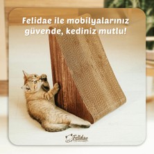 Feyza Design Kedi Tırmalama Kanepesi, Oluklu Mukavva, Dikey, Small, Koyu Ahşap Renk