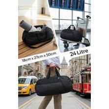 Kaff Orta Boy Siyah Önü Cepli Ayarlanabilir Omuz Askılı El Seyahat Spor Çantası -00832