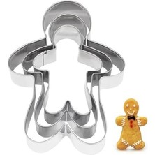 Braventa Collection Zencefil Adam Kurabiye Kalıbı Seti, 3 Farklı Boy, Paslanmaz Çelik Kurabiye Kesici,kurabiye Adam Kalı