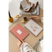 Braventa Collection A5 Spiralli Karton Kapak Kareli Okul Defteri 80 Yaprak 2'li Set - Ders Programlı - Kırmızı