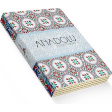 Braventa Collection Anadolu Motifleri Defter Seti 2, Çizgisiz, 64 Sayfa, 10.5X14CM