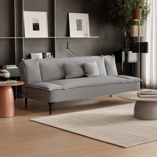 Enza Home Passa Keten Dokulu 3'lü Yataklı Koltuk Gümüş