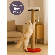 Feyza Design Yetişkin Kedi Stepli Double Boy Tırmalama Tahtası 94 cm Welsoft Kumaş