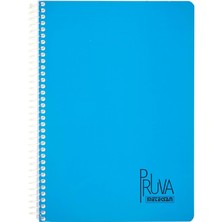 Braventa Collection Pruva A4 Pet Spiralli Karton Kapaklı Defter 144 Yaprak - Kareli - Mavi