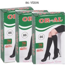 Oral 70 Denye Mus Diz Altı Çorap Kadın 3 Adet - 86 Vizon