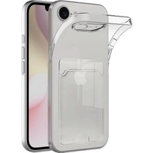 Braventa Collection iPhone 16E ile Uyumlu Şeffaf Yapıya Sahip Arka Ksımında Kartlık Bölmeli Kolay Kullanım Sağlayan Tele