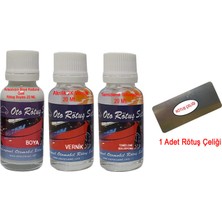 Şehber Çizik Taş Izi Giderici MB1235 Sarı Rötuş Seti (Boya+Vernik+Solusyon+Çelik)