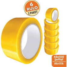 45X100 Şeffaf Bant (6 Adet) - Dayanıklı Ambalaj ve Koli Bandı-Ekonomik Seri