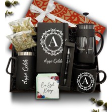 As Gift Kişiye Özel Termos Bardak & French Press & Kupa & Defter & Kalem & Ihlamur & Adaçayı Hediye Seti