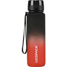 Braventa Collection Uzspace Fiftyfifty 1000ML Büyük Boy Çift Renk Softtouch Su Matarası Siyah-Kırmızı