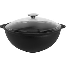 Braventa Collection Döküm Yuvarlak Kazan Cam Kapaklı Tencere, Çap 30 Cm, Lv Y Kz 30 K3