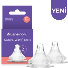 Lansinoh Naturalwave XS Biberon Emziği 0-1 Ay Silikon Malzeme ile Doğal Emme Hissi (2 Adet)