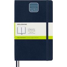 Braventa Collection Moleskine Çizgisiz Kalin Safir Mavi Defter L Boy Yumuşak Kapak (Expanded)