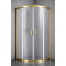 Durul Duşakabin Oval Altın 5mm Buzlu Yükseklik 190 cm