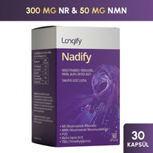 Longify Nadify NR, NMN, PQQ, Alfa Lipoik Asit ve TMG Takviye Edici Gıda 30 Kapsül
