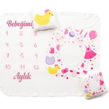 Braventa Collection Yeni Doğan Kız Bebek Doğum Hediyesi Aylık Konsept Fotoğraf Battaniyesi