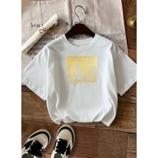 Caddekombin Kadın Your Heart Motto Yazılı Grafik Baskılı Beyaz T-Shirt