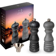 Braventa Collection Peugeot Paris Grafit Işık U'select Tuz ve Karabiber Değirmeni Seti, 18CM/7IN. Tuz ve Karabiber Poşet