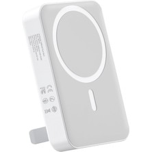 Braventa Collection 10000MAH Magsafe Powerbank Standlı PD20W Taşınabilir Kablosuz Hızlı Şarj Cihazı Beyaz