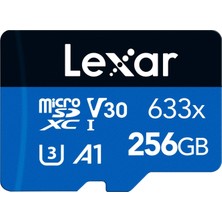 Braventa Collection Lexar 633 x 256 GB Micro , Microsdxc Uhs-I Kartı + Sd Adaptörü, 100 Mb/sn'ye Kadar Okuma, Micro Sd A