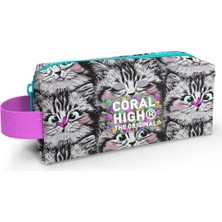 Braventa Collection High Gri Kedi Tek Bölmeli Kalemlik - Kız Çocuk Kalem Çantası