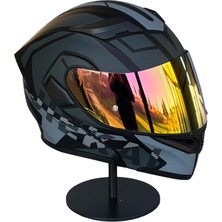 Scharf 902 Çene Açılır Motosiklet Kaskı – Güneş Gözlüklü Hx1 Grey (Rosepink Vizörlü)