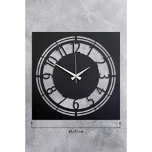 Braventa Collection 41 cm Metal Malzeme Akar Saniye Sessiz Mekanizma Dekoratif Duvar Saati
