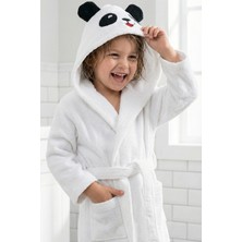 Shadro Textile Kapüşonlu Kız-Erkek Çocuk Bornozu Pamuklu-Panda