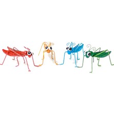 Braventa Collection Metal Avlu Sanatı Dış Mekan Bahçe Veranda Çiçek Saksı Dekoru (4'lü Kriket Seti)