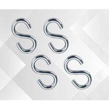 Braventa Collection Çinko Ile Işlenmiş 316 Paslanmaz Çelik Krom S Kanca, 6 mm 4 Adet Her Türlü Amaç Için Kullanılır